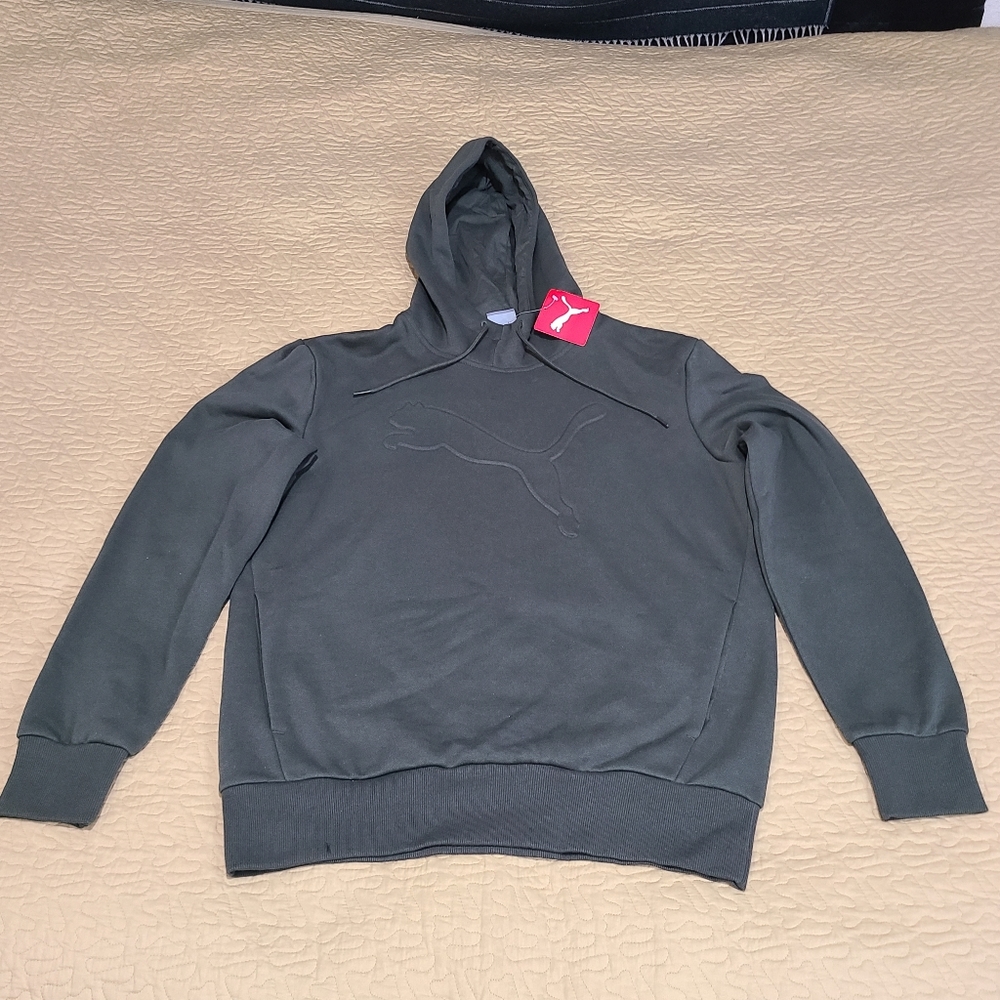 Puma embossed big cat logo hoodie size M - Picture 2 of 5
